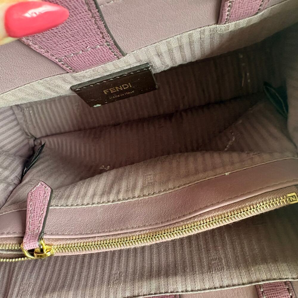 Fendi 2Jours Tote - Lilac/Old Rose Vitello Elite Leather - Picture 16 of 16